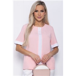Блуза розовая с короткими рукавами