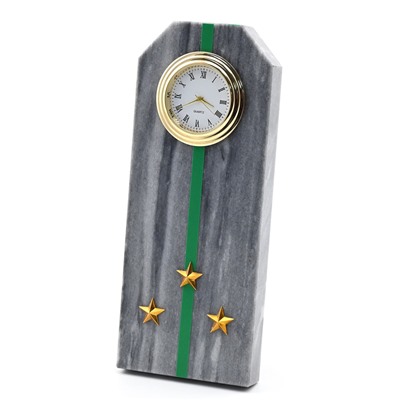 Часы из мрамора "Погон старший лейтенант ПВ" 60*40*145мм