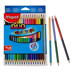 Maped. Карандаши цветные "Color'Peps Duo" двусторонние (18 шт 36 цв.) арт.829601